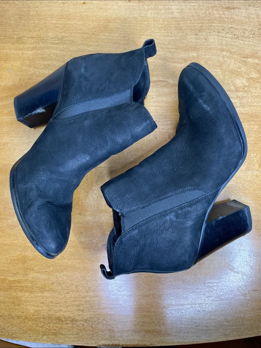 Michael Kors Black Nubuck Ankle Booties with Chunky Heel. Size 7.5